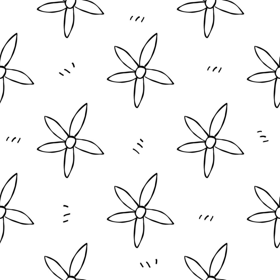 flowers garden nature pattern doodle hand drawn vector