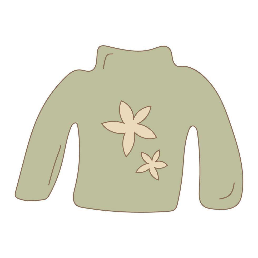 cozy home sweater jacket warm green icon vector