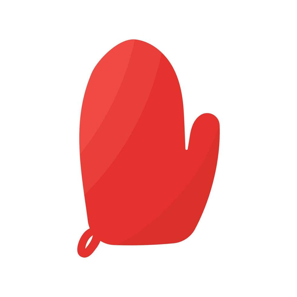 kitchen mitten hot cook red element icon vector