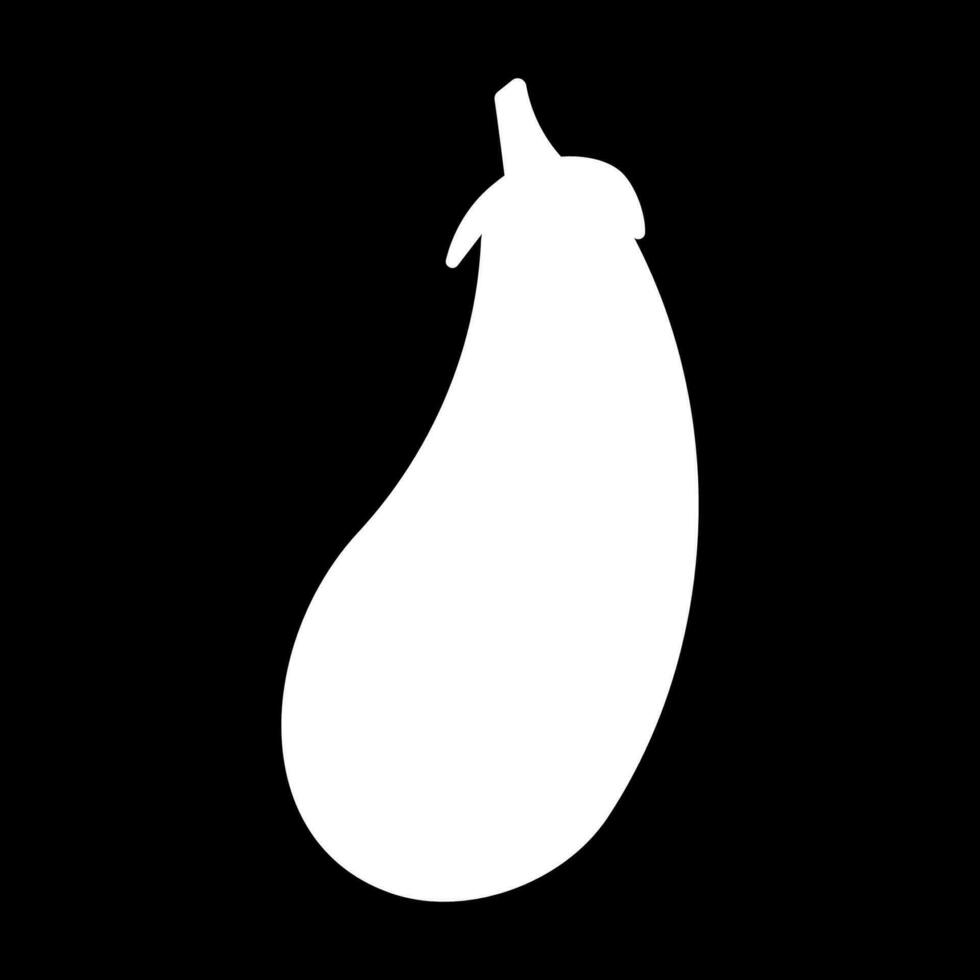 eggplant black white food vegetable icon element vector