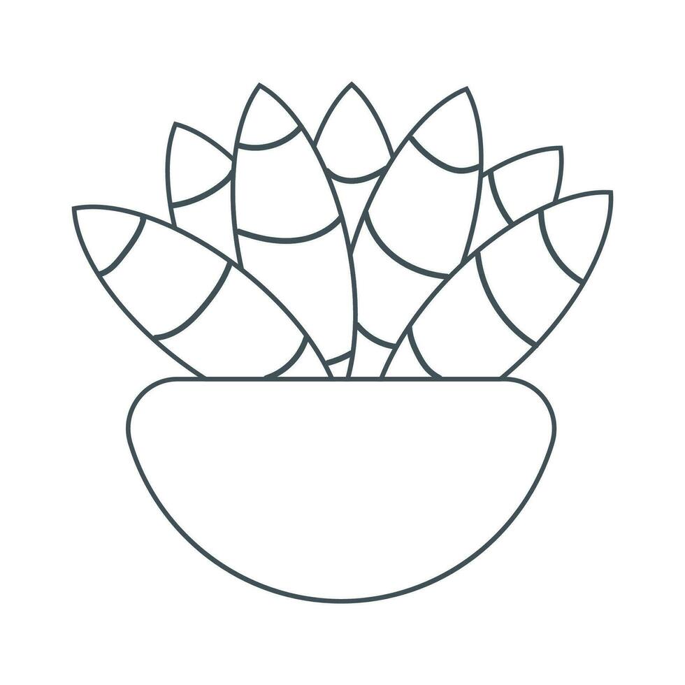 cactus needle pot line doodle icon element vector