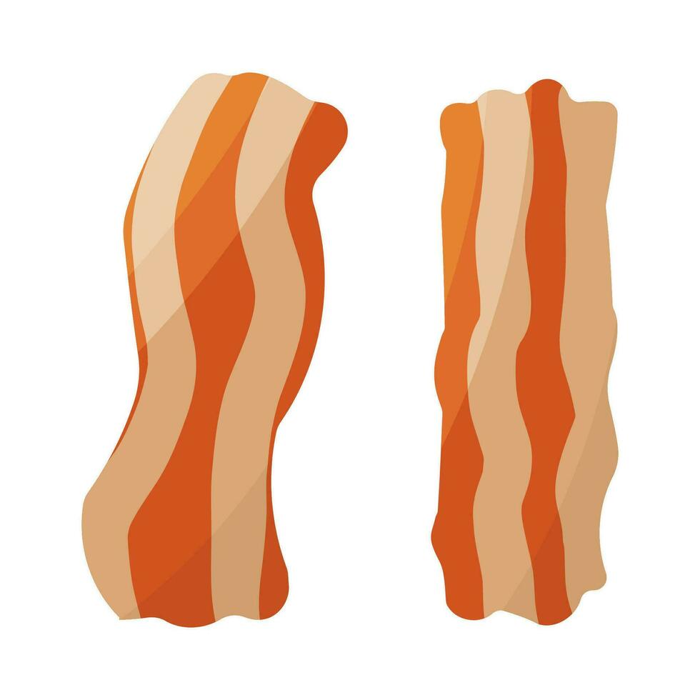bacon pieces fried meat breakfast icon element vector