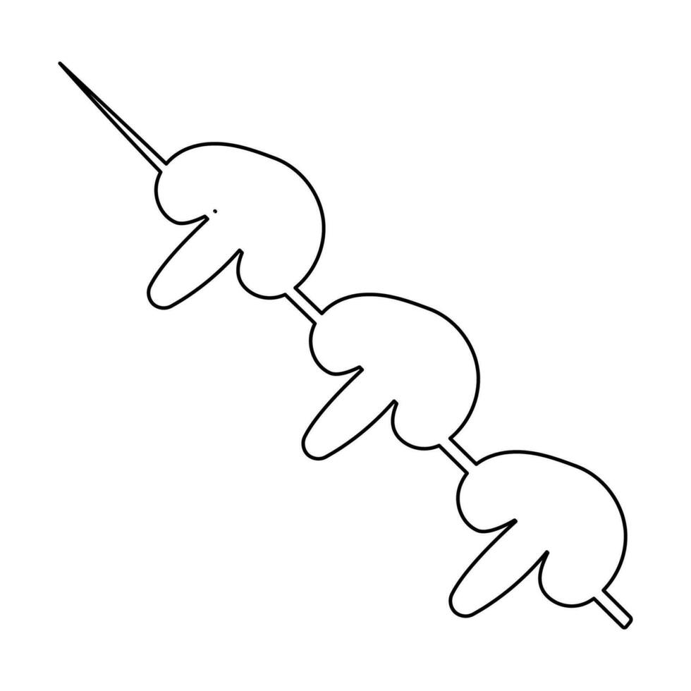 mushroom kebab vegetable piece line icon element vector