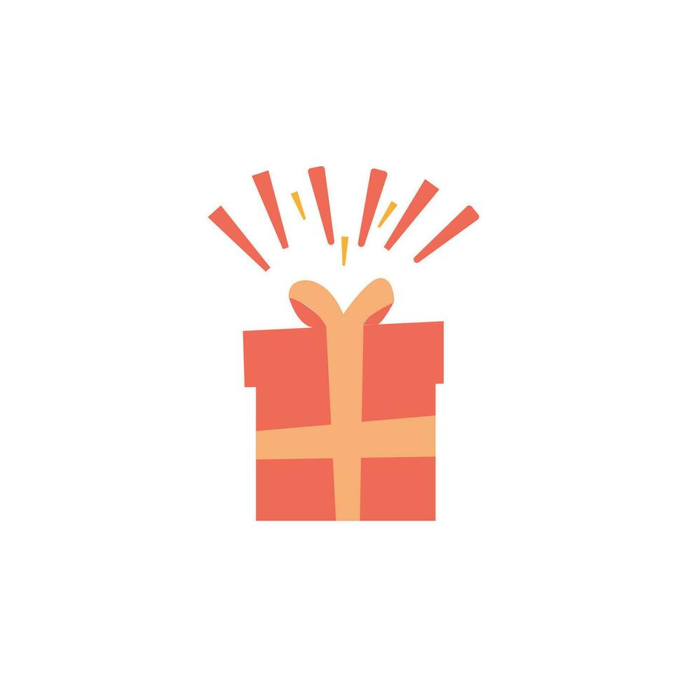 rojo regalo caja, especial cumpleaños regalo, aislado en blanco antecedentes vector