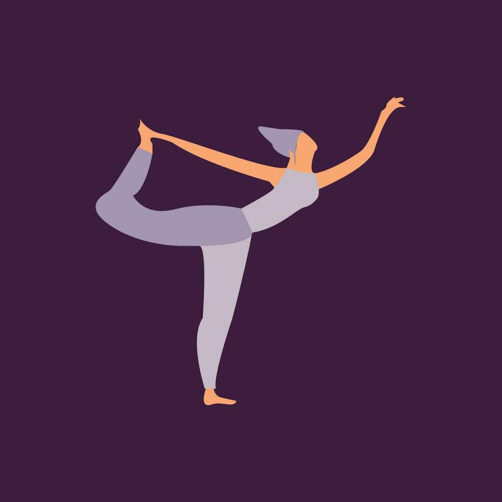 Yoga for keeping fit healthy concept, vector illustration