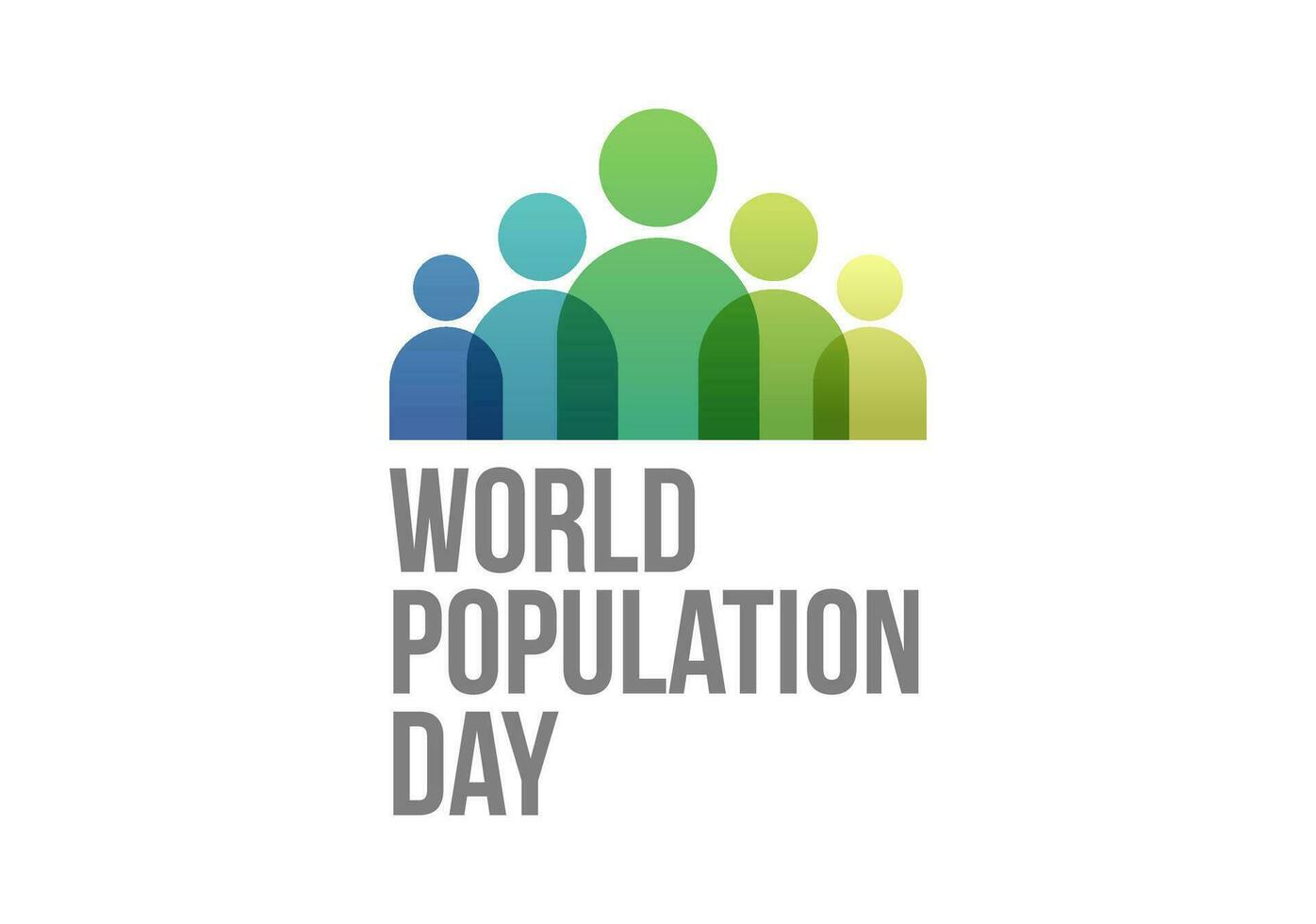 Simple Clean World Population Day Banner With Minimal People Logo and Bold Title vector