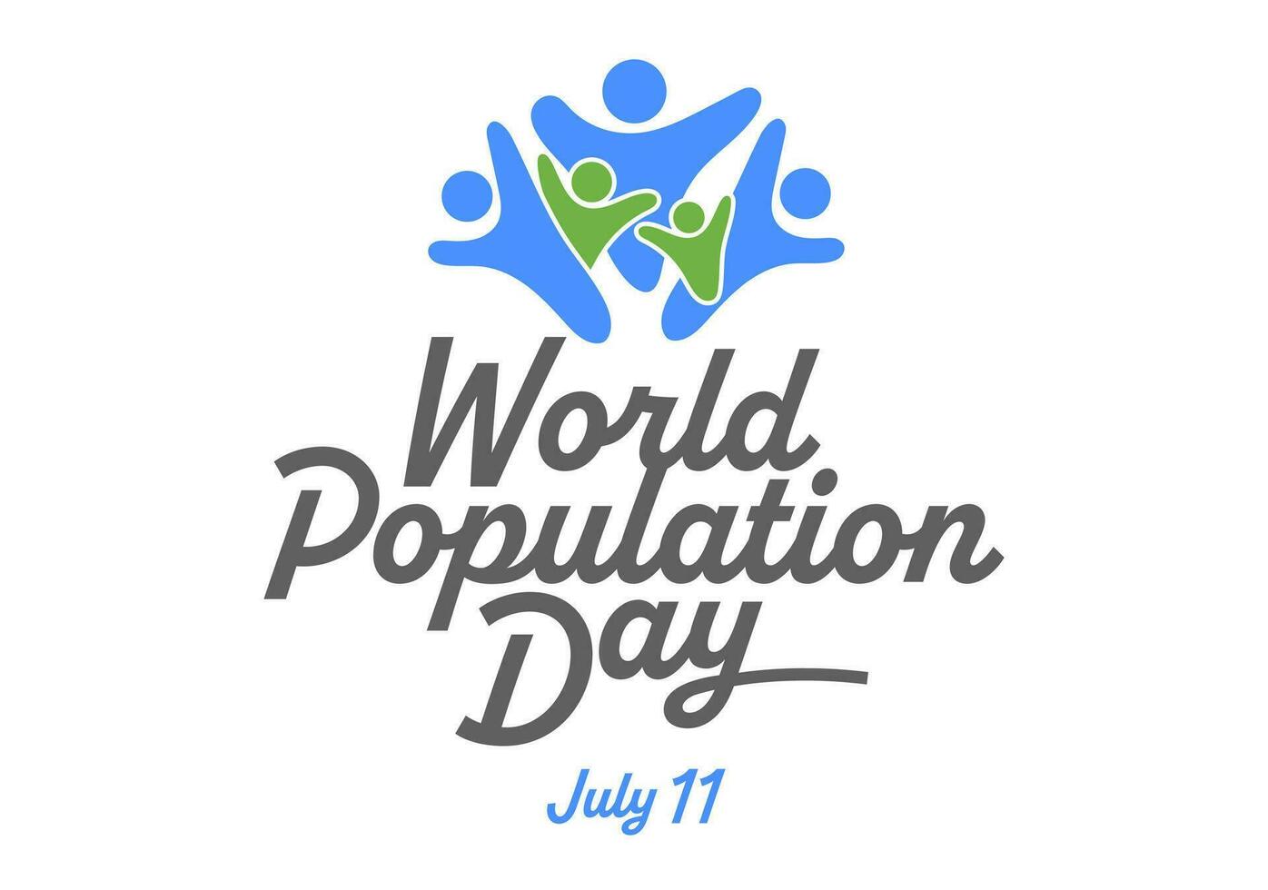 Simple Clean World Population Day Banner With Minimal People Logo and Bold Calligraphy Title vector