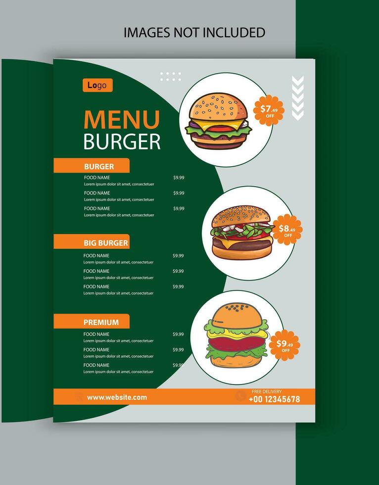 modern restaurant menu for fast food vector