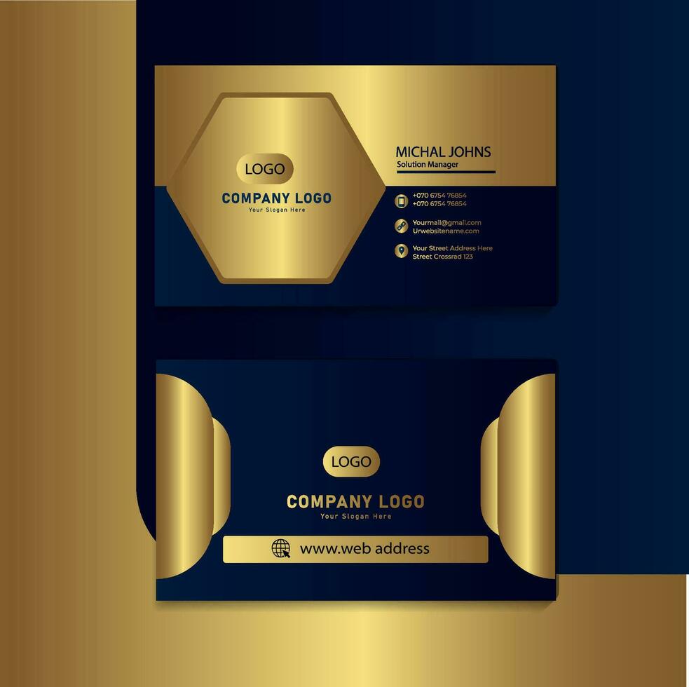 gold foil business card template vector