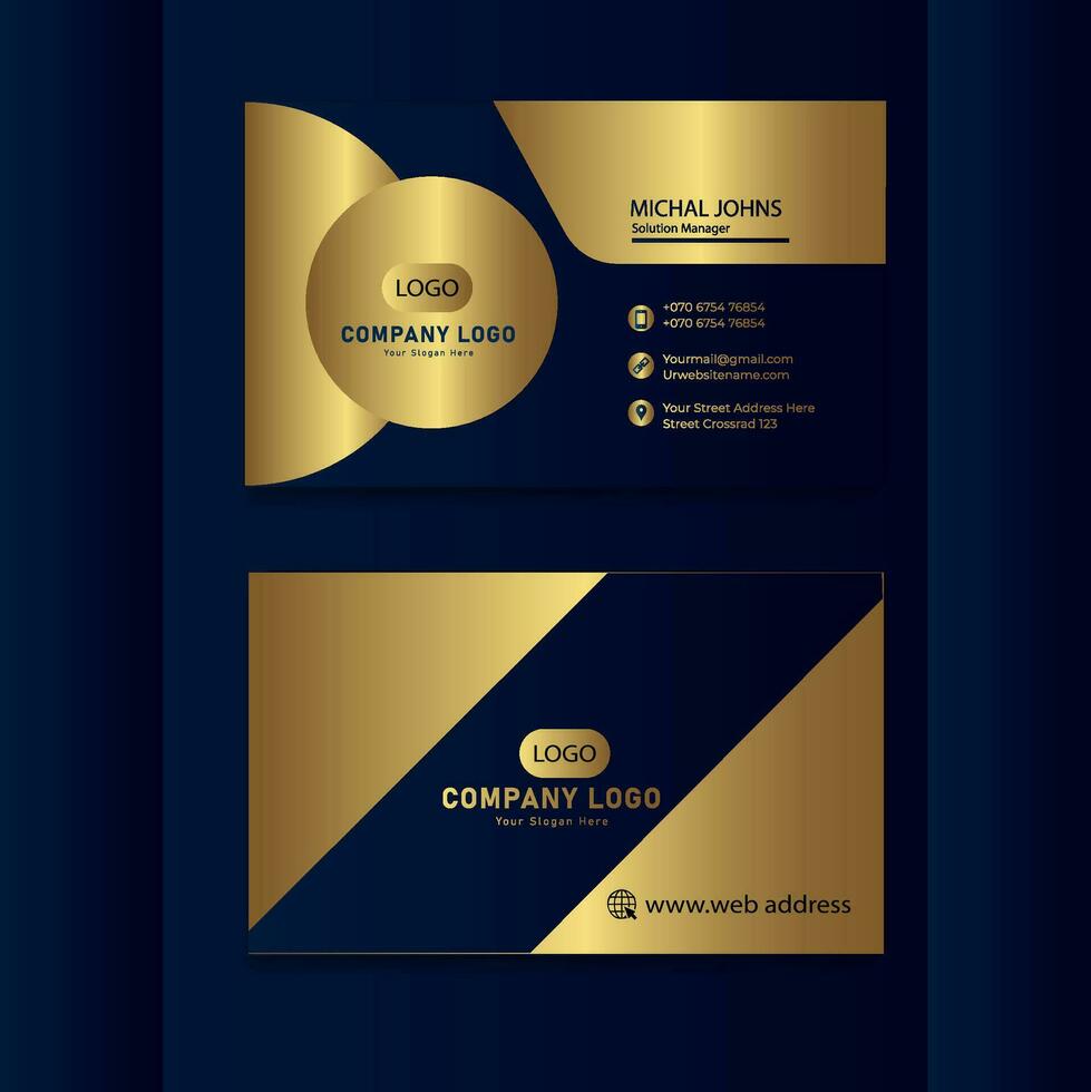 gold foil business card template vector