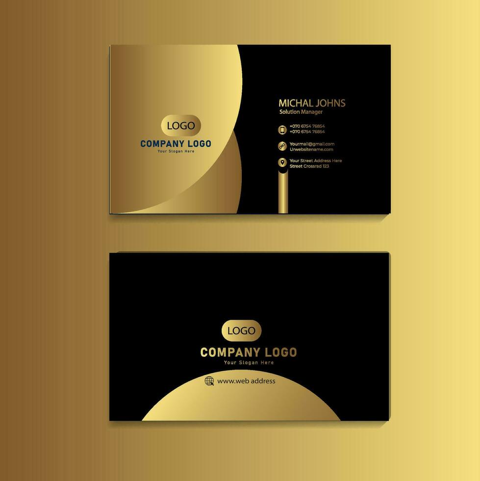 gold foil business card template vector