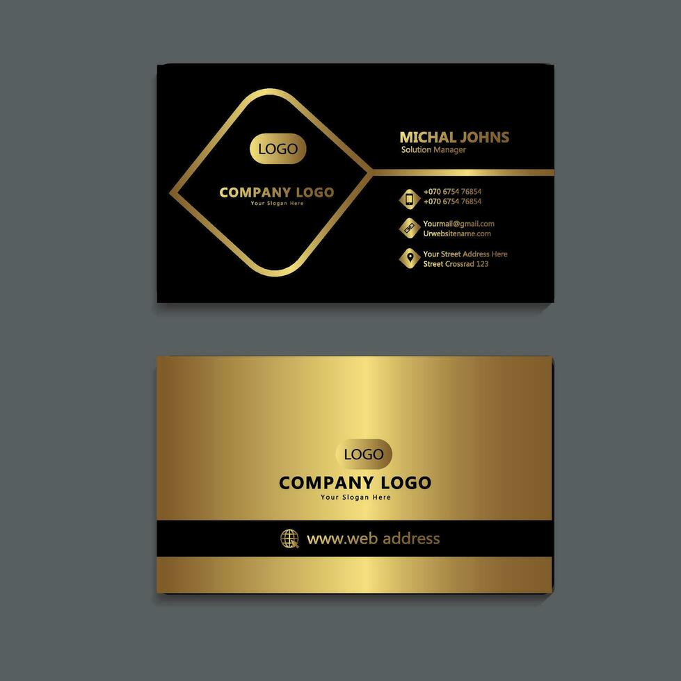 Professional elegant gold foil modern business card template vector