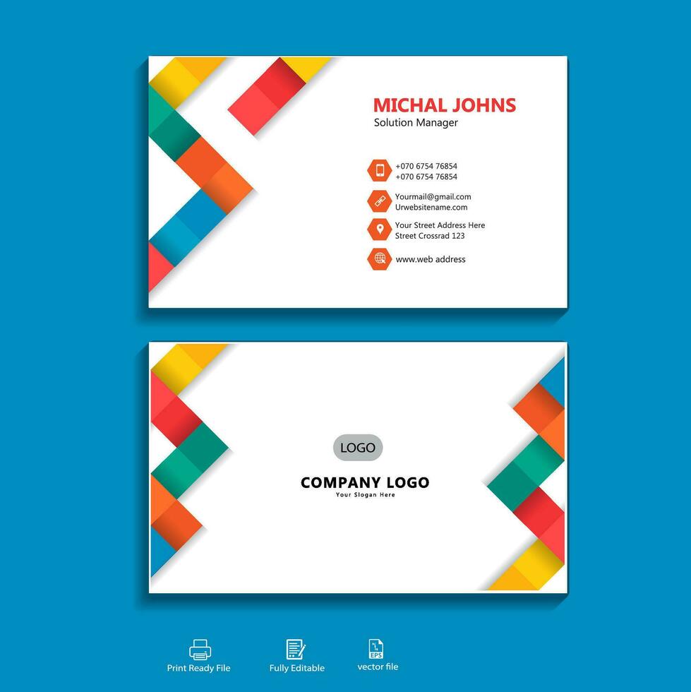 Business card set creative and clean business card template vector