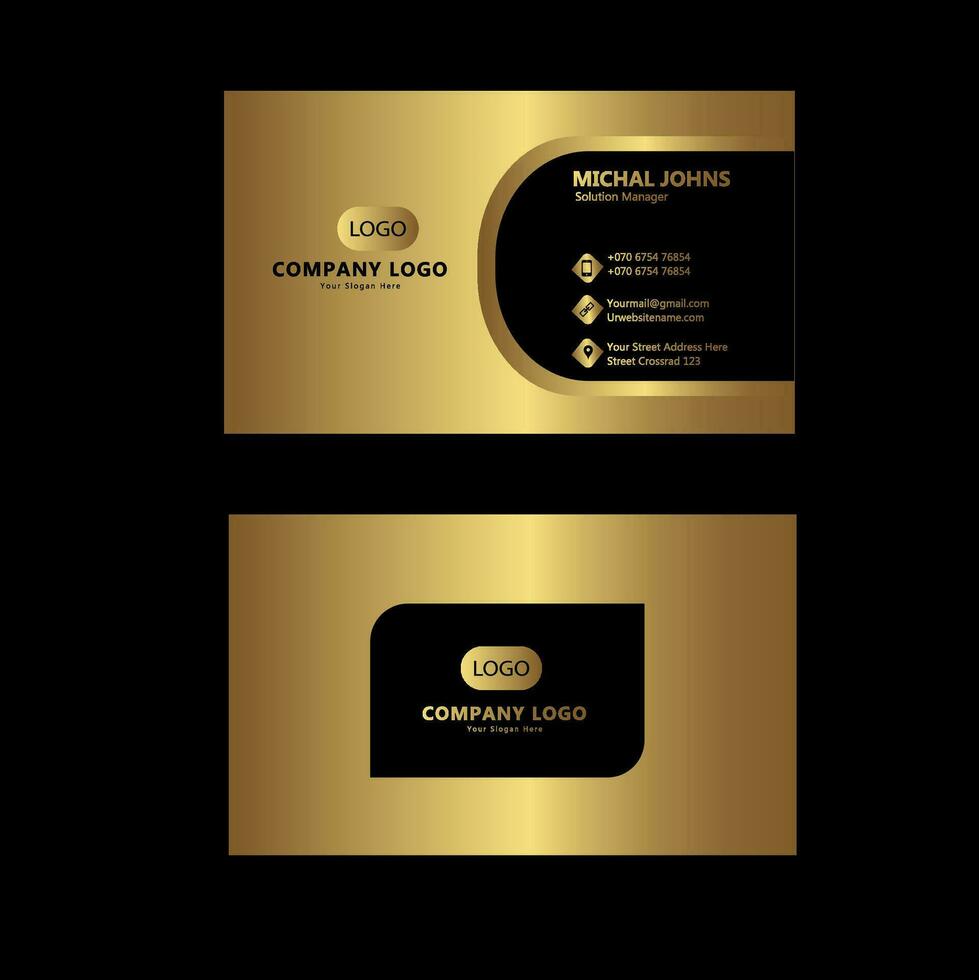 Professional elegant gold foil modern business card template vector