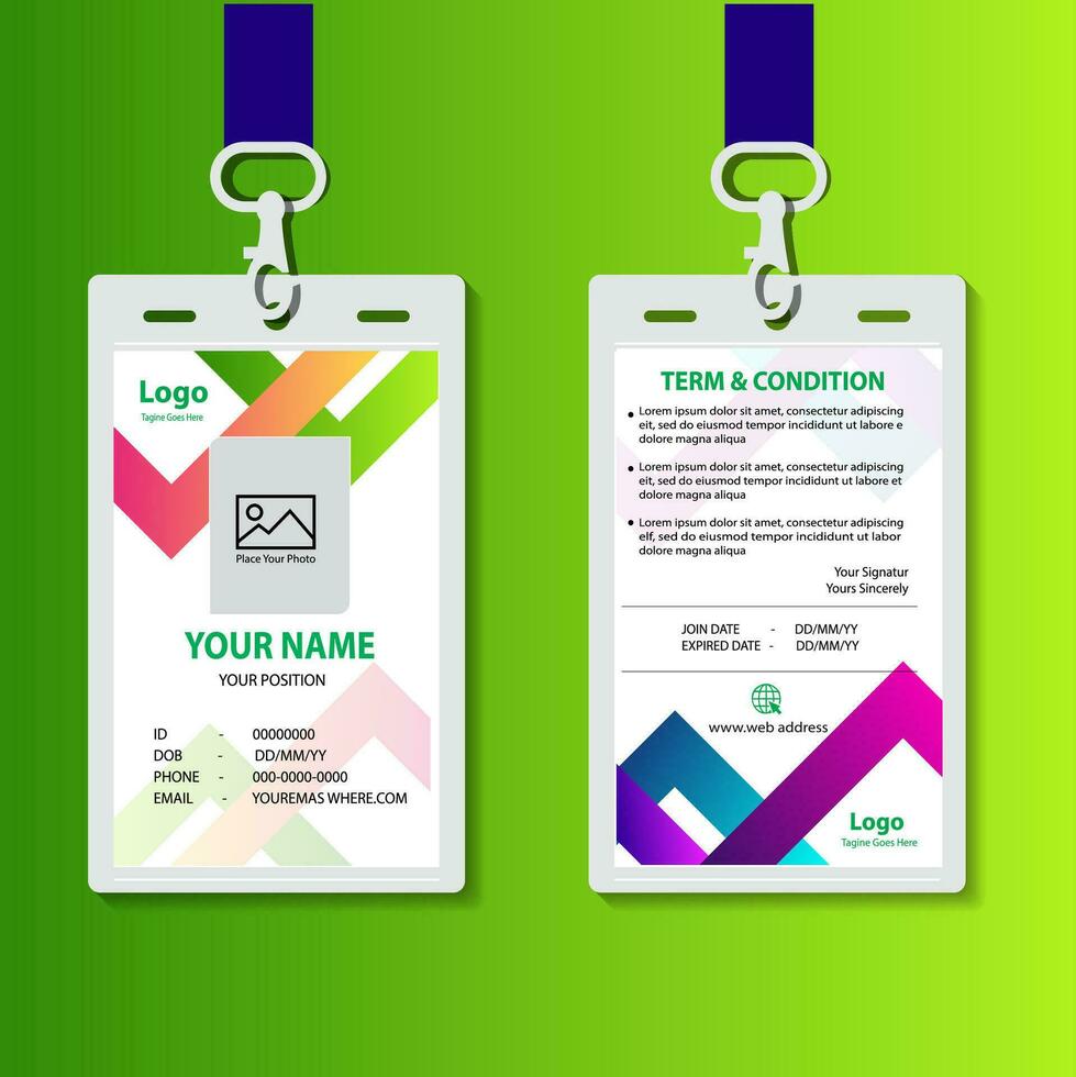 vector abstract id cards template concept