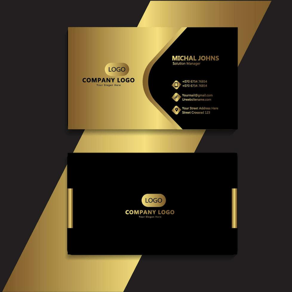 Professional elegant gold foil modern business card template vector