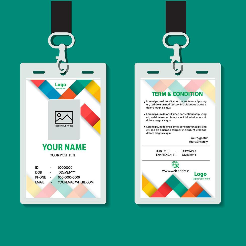 vector abstract id cards template concept