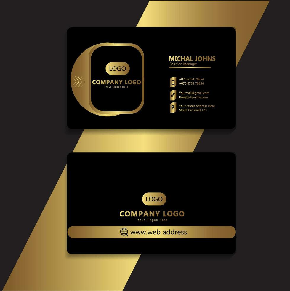 Professional elegant gold foil modern business card template vector