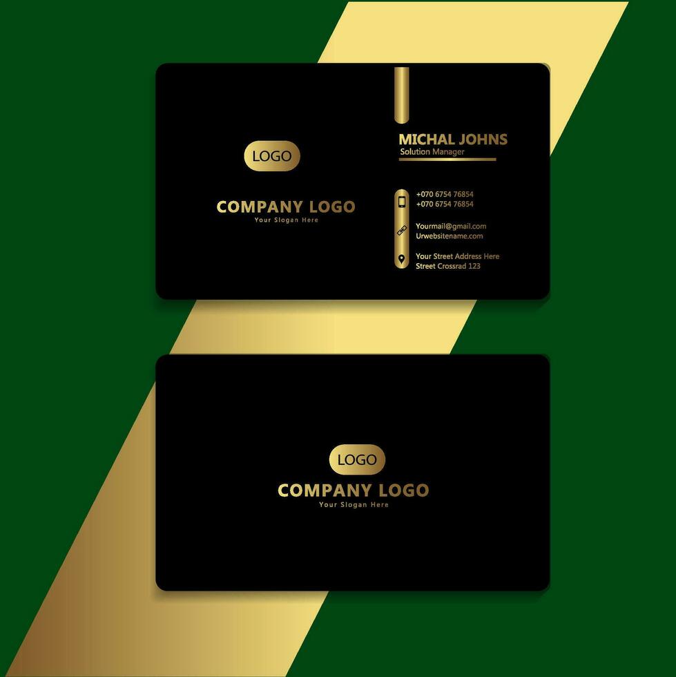 Professional elegant gold foil modern business card template vector