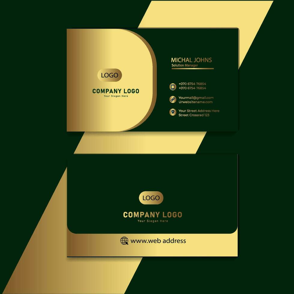 gold foil business card template vector