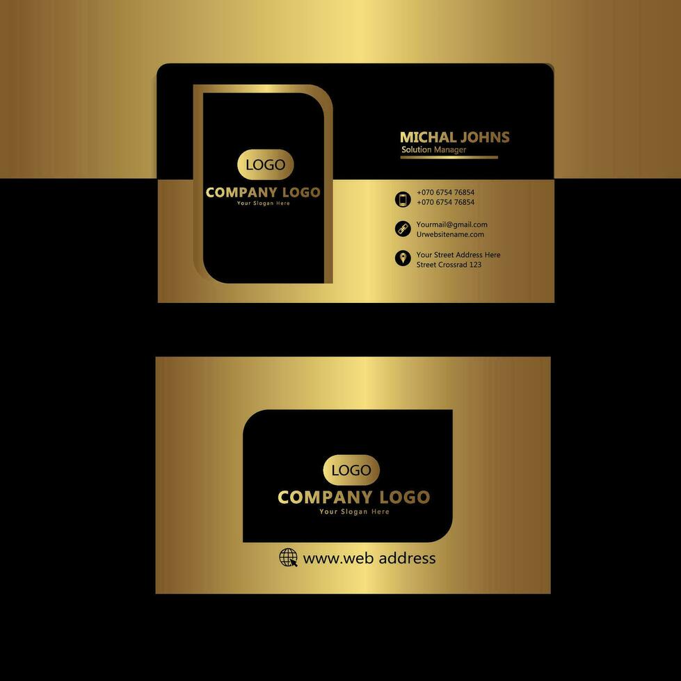 Professional elegant gold foil modern business card template vector