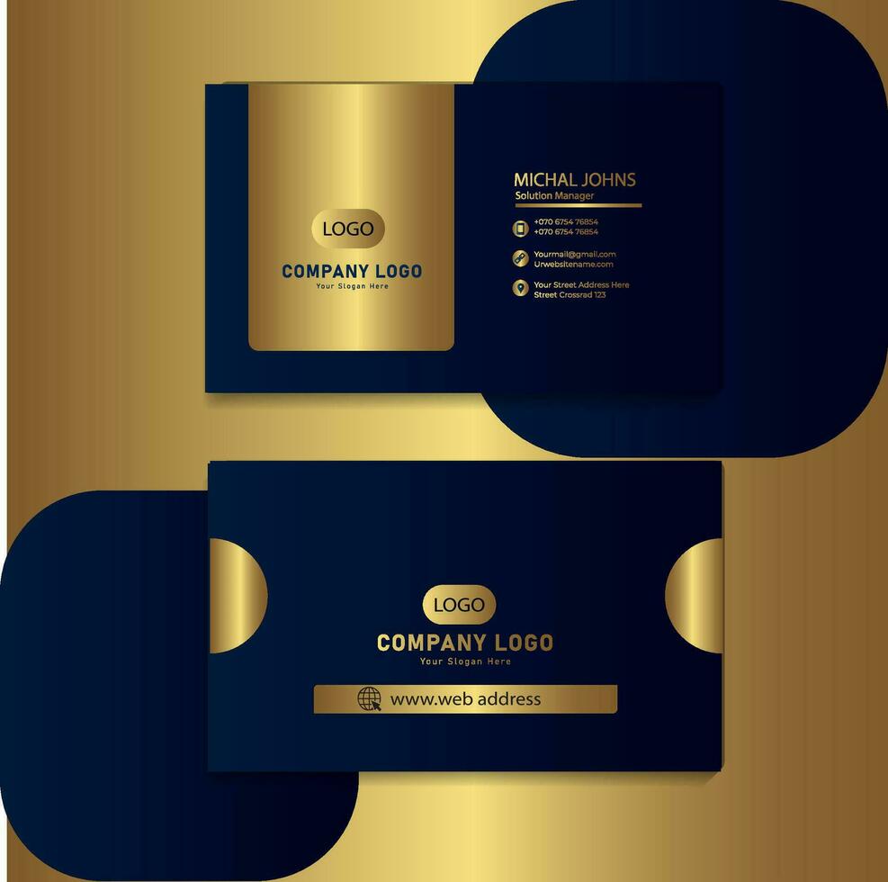 gold foil business card template vector