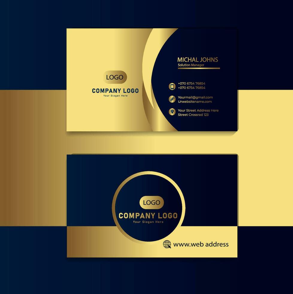 gold foil business card template vector