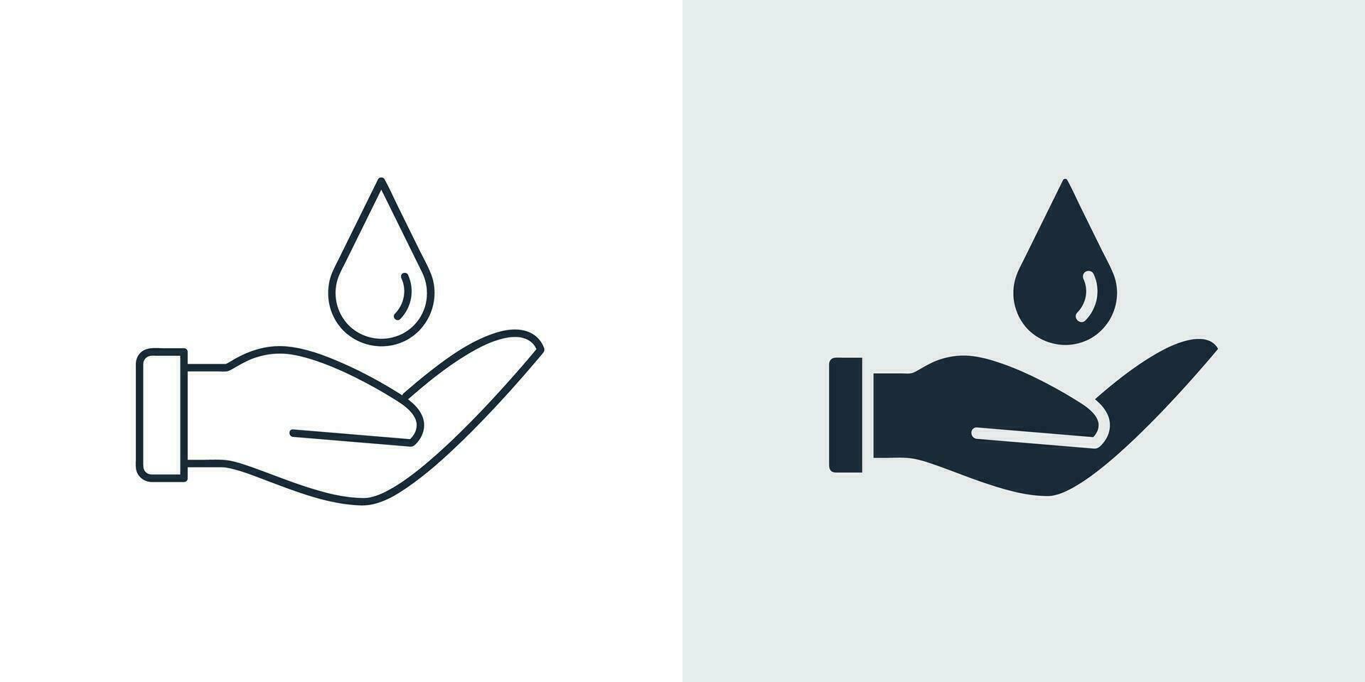 Save water drop icon outline and vector. Blood Donation concept illustration Icon, Drop, Water, Symbol, Washing Hands vector