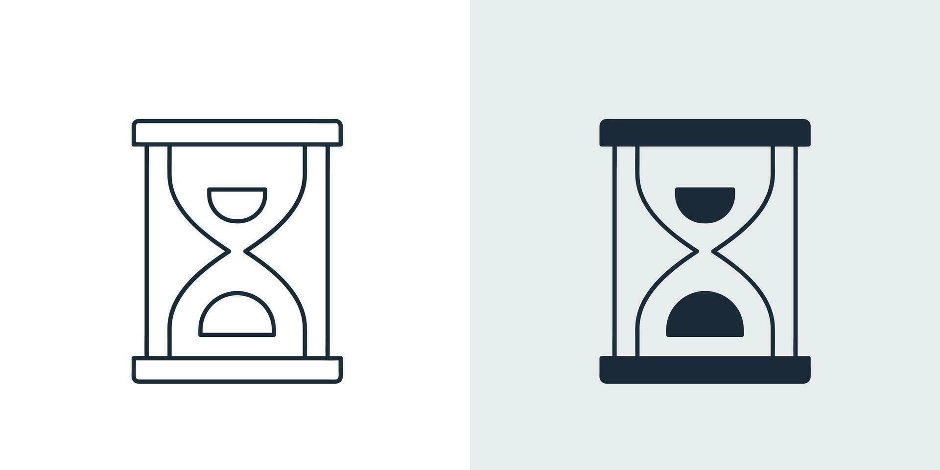 hourglass icon illustration. sandglass timer or clock line icon vector