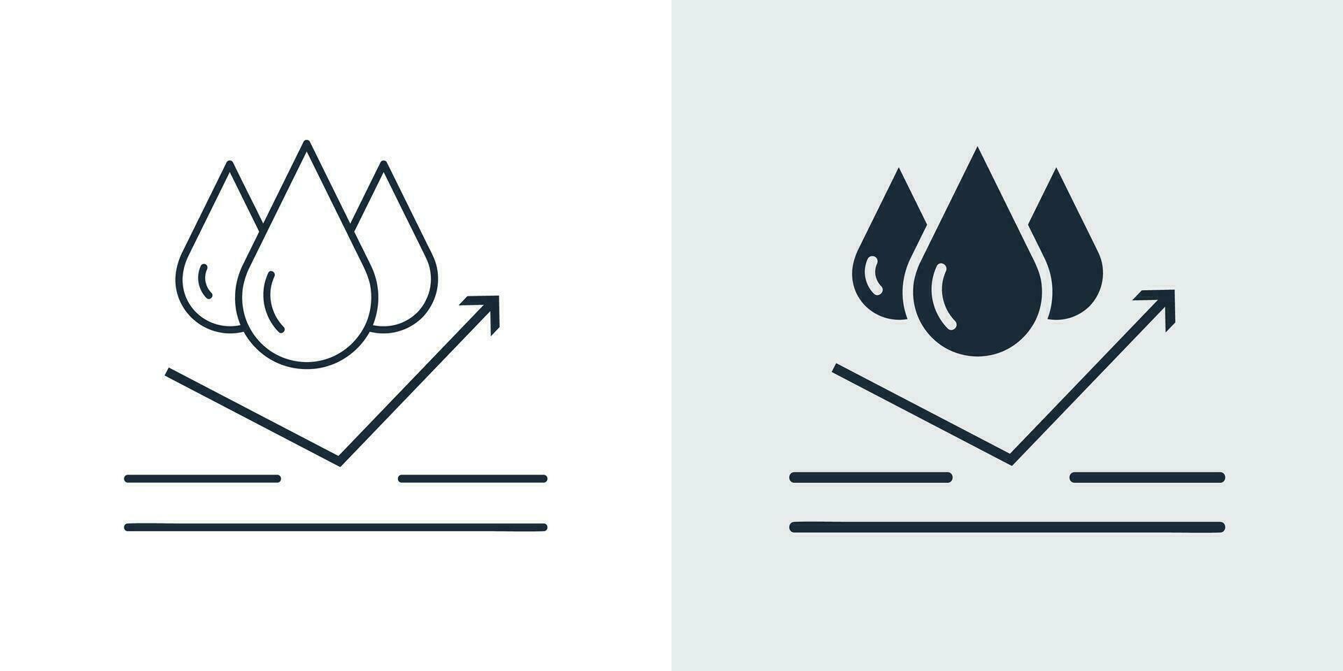 Water repellent surface symbol concept vector. Waterproof icon vector