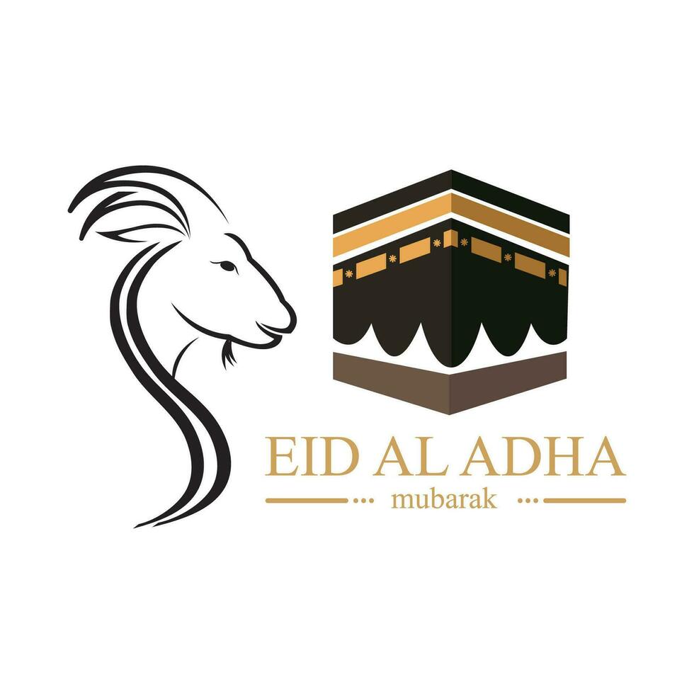 illustration vector graphic of eid al adha logo design