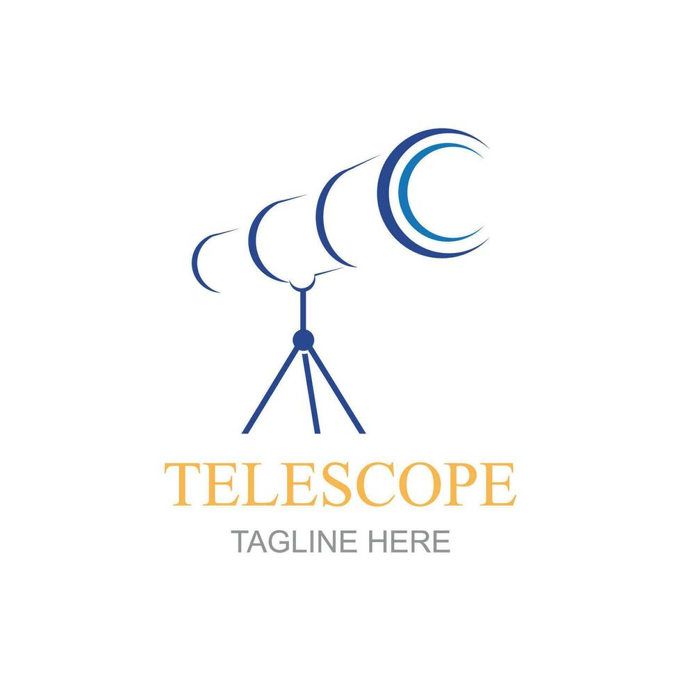 Telescope logo and symbol design vector template