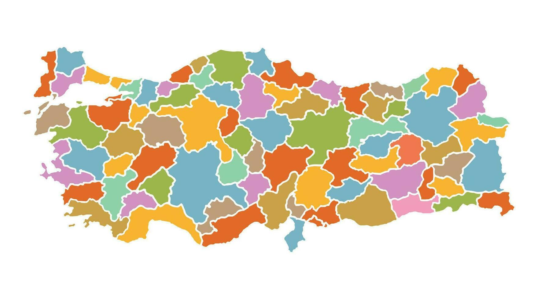 Colorful Turkey political map with clearly labeled, separated layers ...