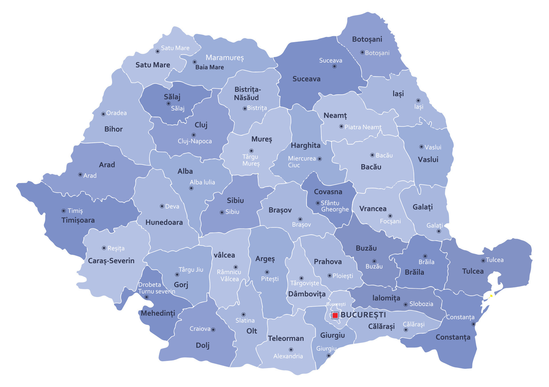 Romanian Political Map