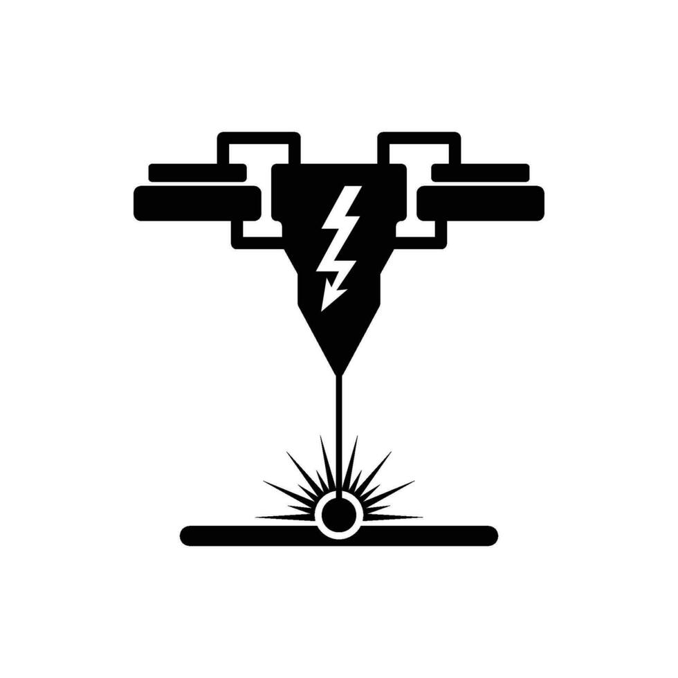 The illustration consists of a laser cutting vector