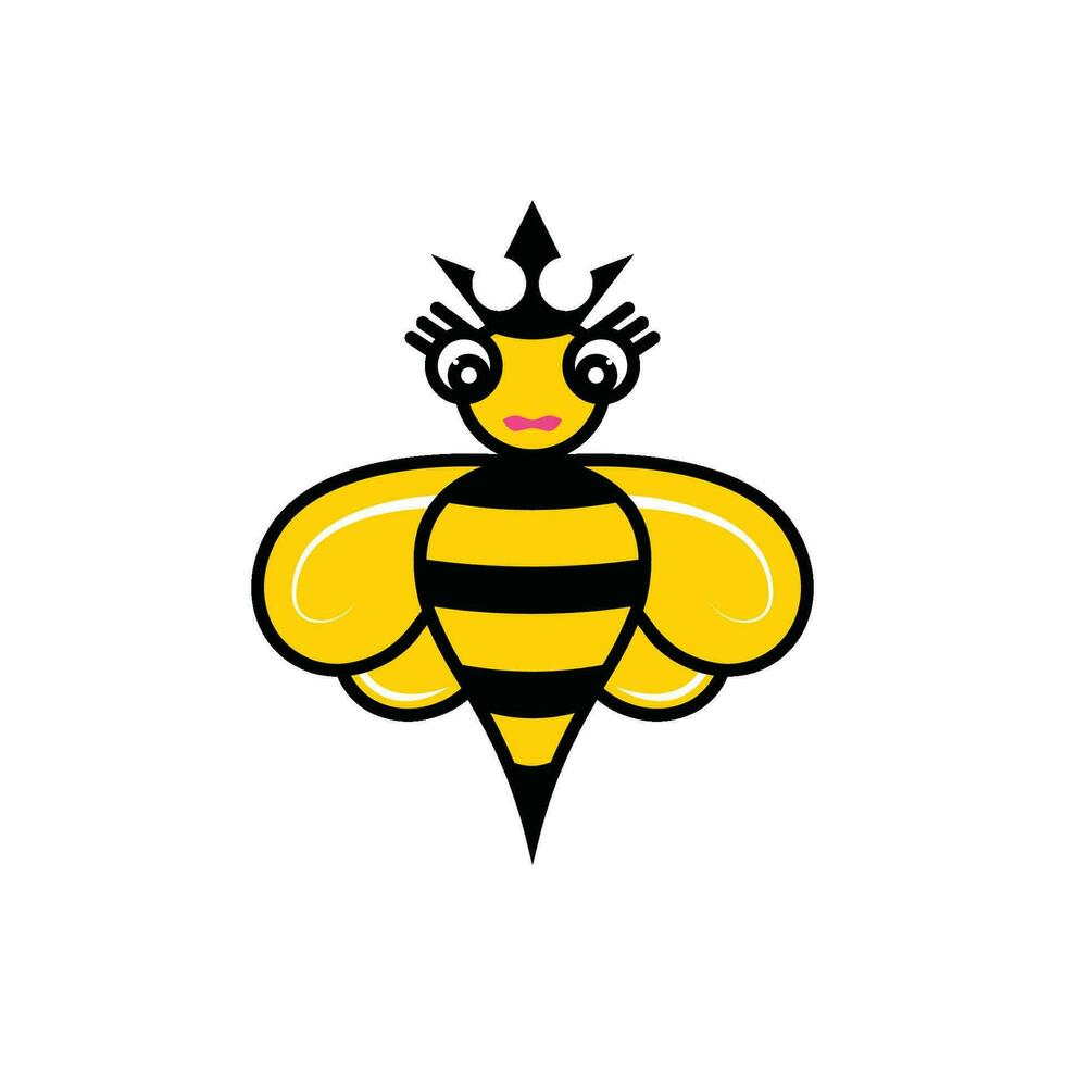 abeja logo modelo vector icono