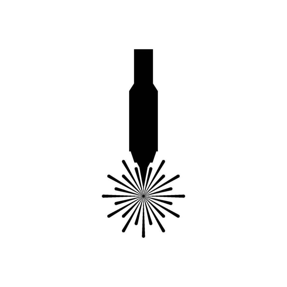 The illustration consists of a laser cutting vector