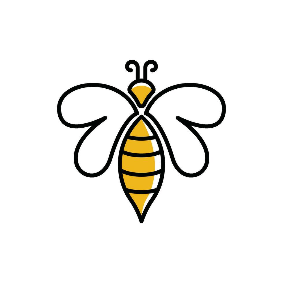 abeja logo modelo vector icono