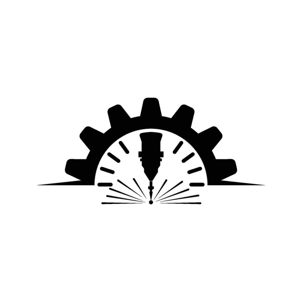 The illustration consists of a laser cutting vector