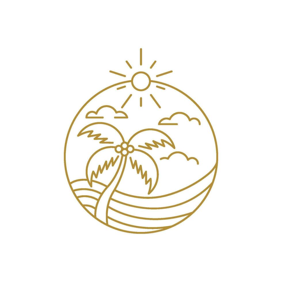 Palm tree summer logo template vector illustration