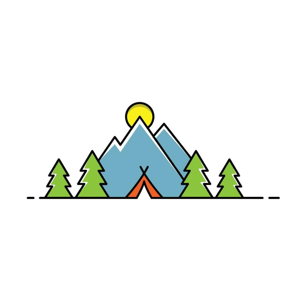 Camp tent element Vector icon design illustration Template