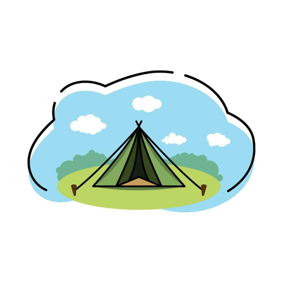 Camp tent element Vector icon design illustration Template