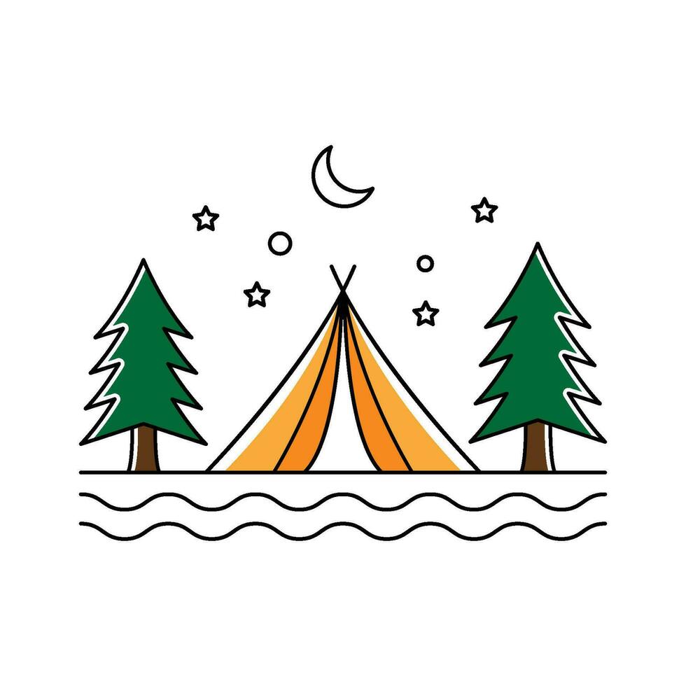 Camp tent element Vector icon design illustration Template