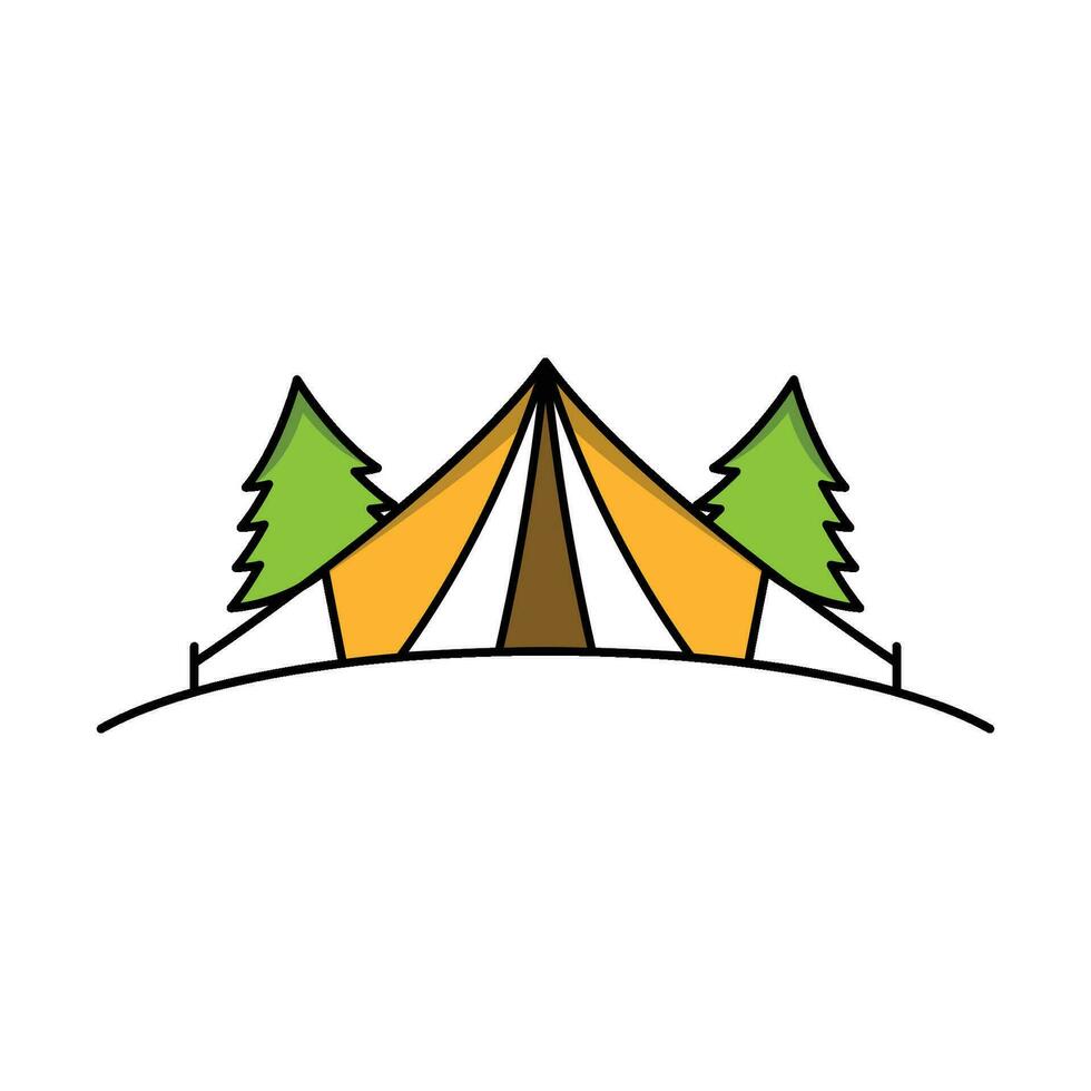 Camp tent element Vector icon design illustration Template