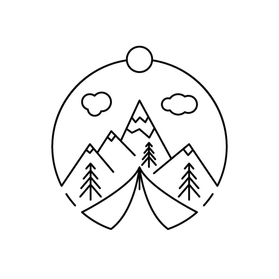 Camp tent element Vector icon design illustration Template