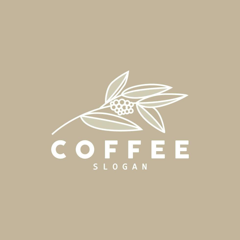 diseño de logotipo de bebida de grano de café en ilustración de vector de color marrón