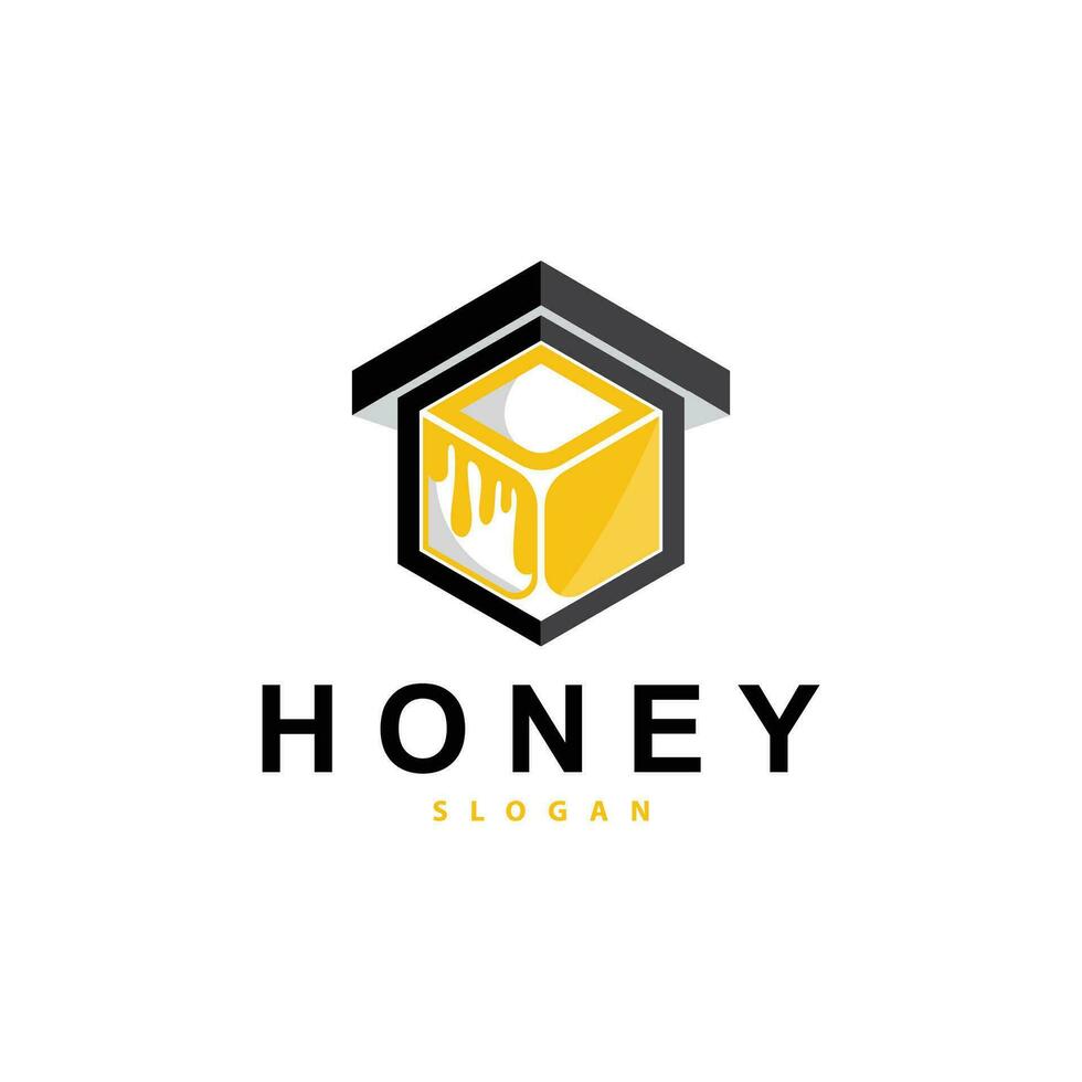 miel logo, miel abeja animal vector, ganado diseño sencillo minimalista icono símbolo ilustración vector