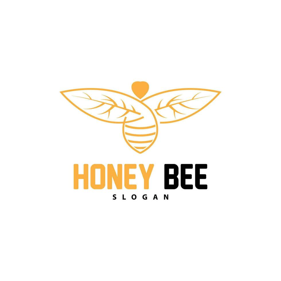 Honey Logo, Honey Bee Animal Vector, Livestock Design Simple Minimalist Icon Symbol Illustration vector