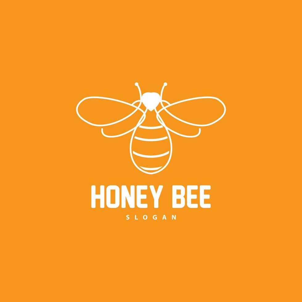 Honey Logo, Honey Bee Animal Vector, Livestock Design Simple Minimalist Icon Symbol Illustration vector