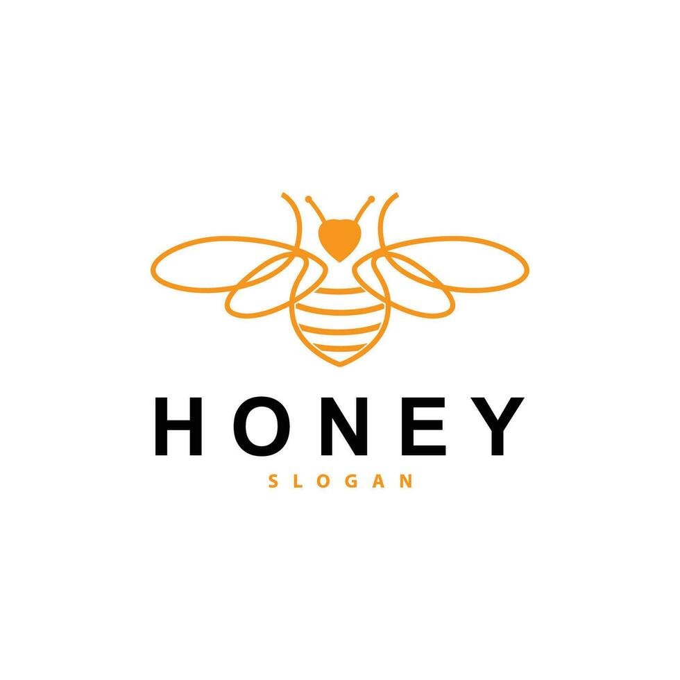 Honey Logo, Honey Bee Animal Vector, Livestock Design Simple Minimalist Icon Symbol Illustration vector